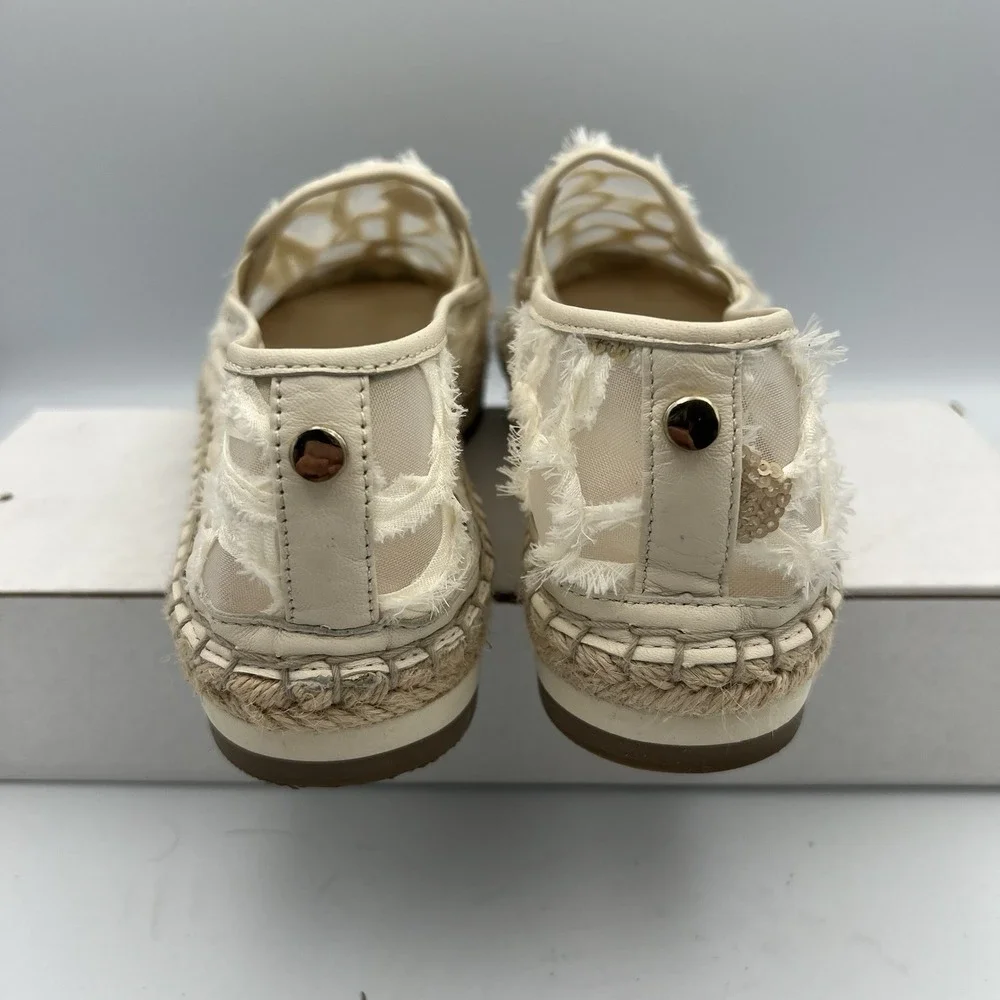 NEW Botkier Sara Lace New York Espadrille Platform Flat Pink Womens Size 7.5M